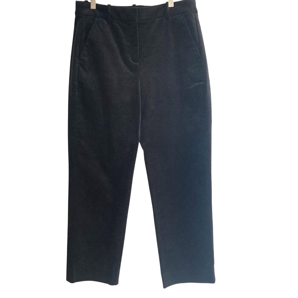 J Crew Kallie Pant Black Velvet Womens 8 Straight Leg Ankle Festive Evening